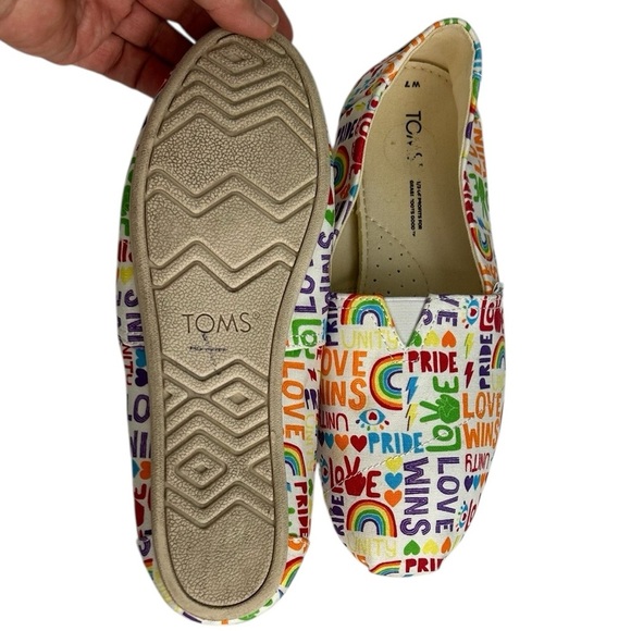 Toms Alpargata Unity Love Wins Pride Rainbow Canvas Shoes Womens SZ 7 Comfort - Picture 7 of 13